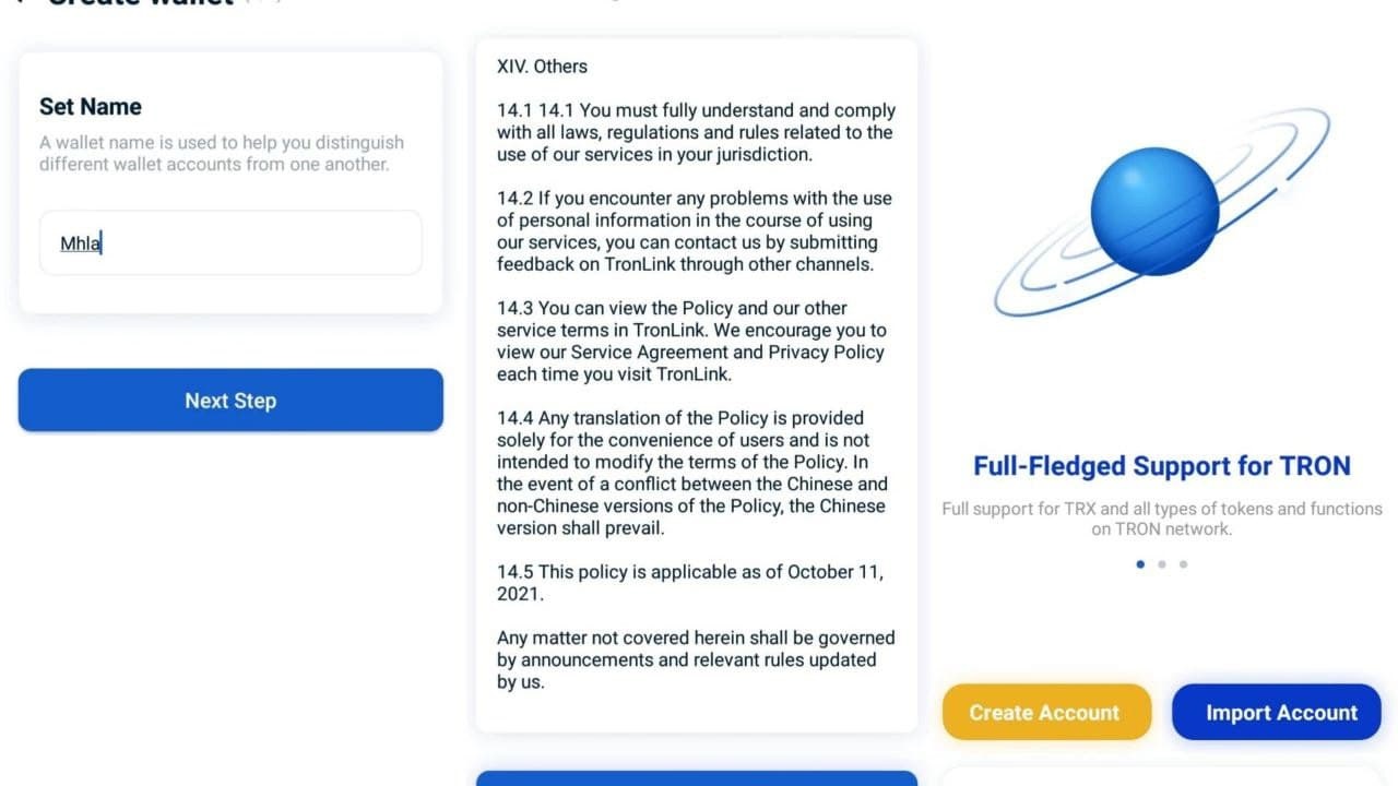 کیف پول ترون لینک