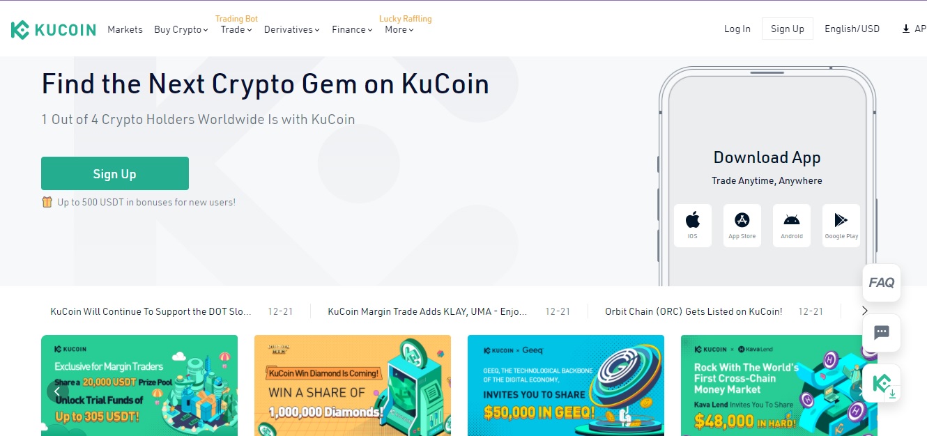 سربرگ سایت kucoin
