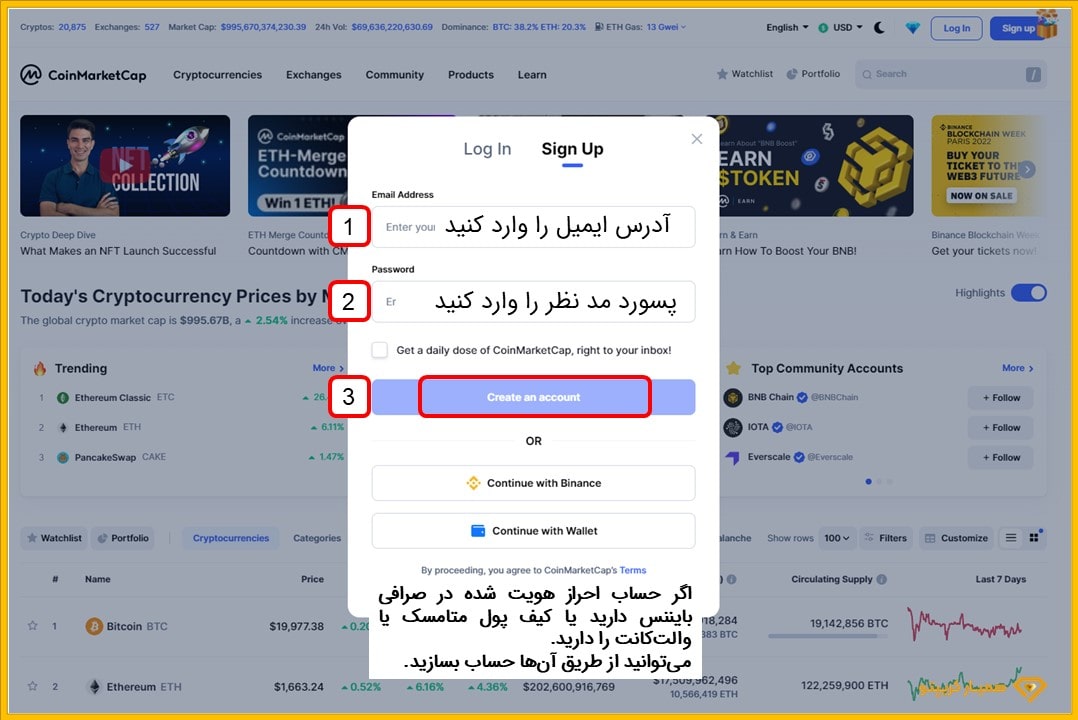 آموزش کوین مارکت کپ