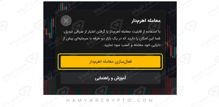 فعال سازی معامله اهرم دار
