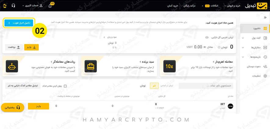 احراز هویت صرافی تبدیل