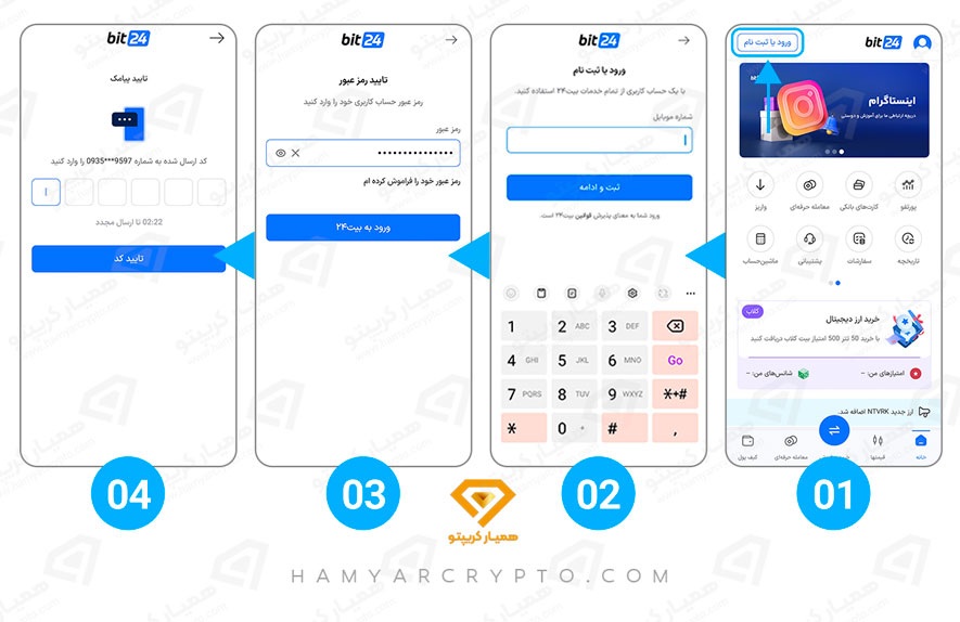 ثبت نام در صرافی بیت 24
